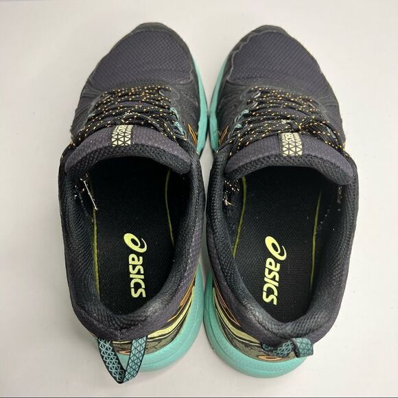 Asics Gel Venture 7 Running Shoes in Black Orange Pop 9 Wide - Picture 7 of 9